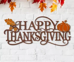 "Happy Thanksgiving" Leaves & Pumpkin Wordscript Wall Decor 13 "Happy Thanksgiving" Leaves & Pumpkin Wordscript Wall Decor -Home Store 810547795 6