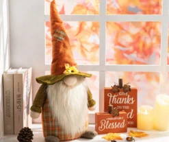24" Fall Plaid Gnome Standing Decor -Home Store 810547825 A0 2