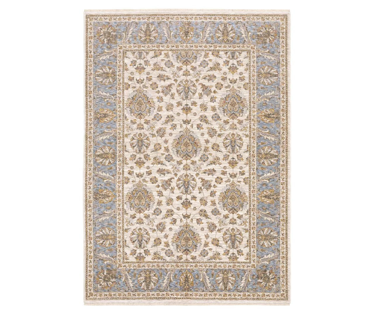 Mahandihi Ivory & Blue Floral Area Rug 3 Mahandihi Ivory & Blue Floral Area Rug