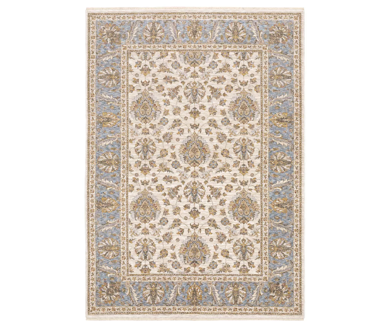 Mahandihi Ivory & Blue Floral Area Rug 4 Mahandihi Ivory & Blue Floral Area Rug - Image 2