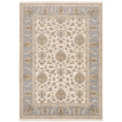 Mahandihi Ivory & Blue Floral Area Rug 25 Mahandihi Ivory & Blue Floral Area Rug -Home Store 810551375