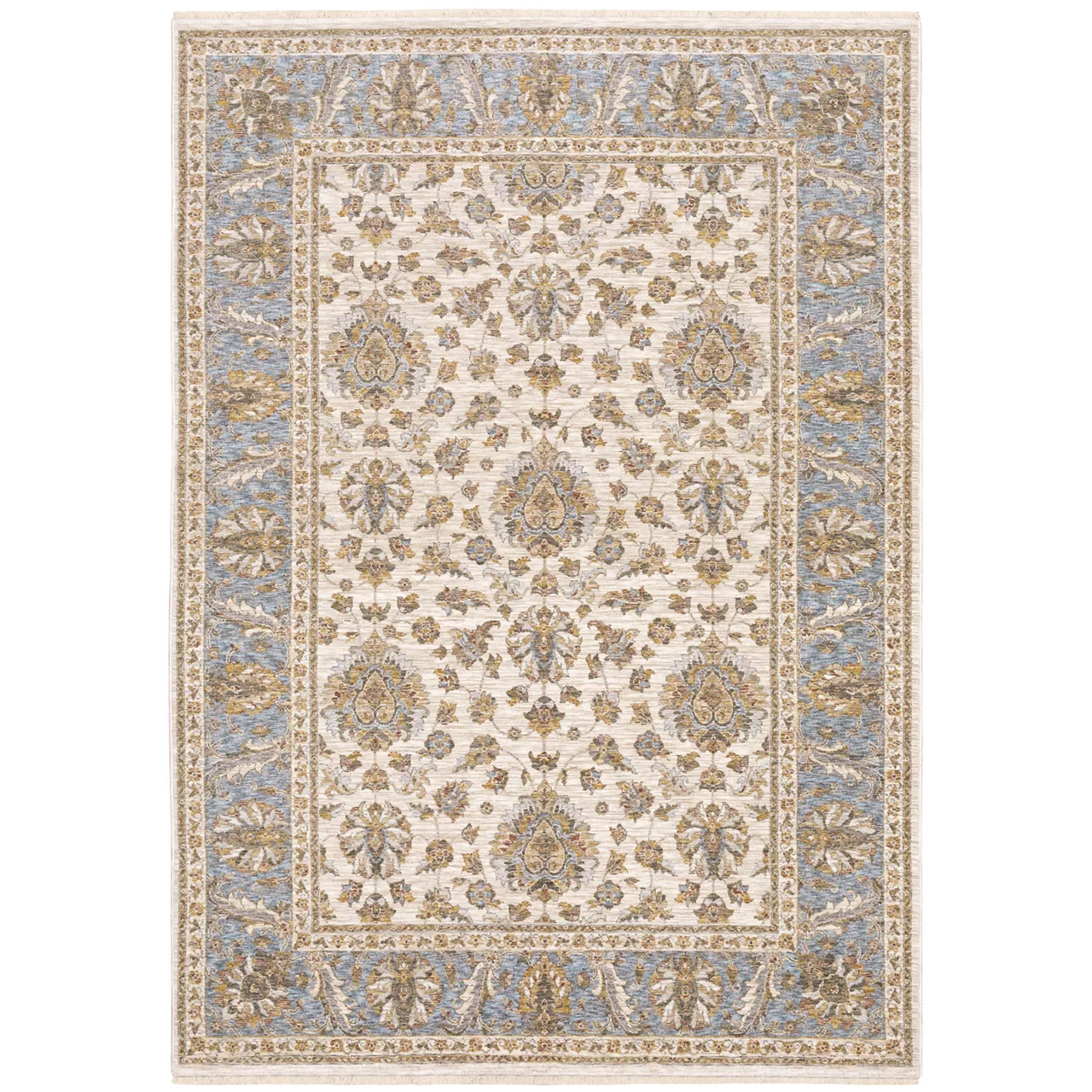 Mahandihi Ivory & Blue Floral Area Rug 6 Mahandihi Ivory & Blue Floral Area Rug - Image 4