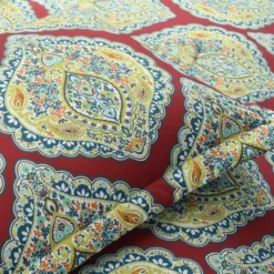 Harley Red & Blue Paisley Arabesque Full/Queen 5-Piece Comforter Set 14 Harley Red & Blue Paisley Arabesque Full/Queen 5-Piece Comforter Set -Home Store 810552871 3