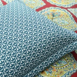 Harley Red & Blue Paisley Arabesque Full/Queen 5-Piece Comforter Set 15 Harley Red & Blue Paisley Arabesque Full/Queen 5-Piece Comforter Set -Home Store 810552871 4