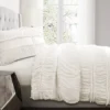Nova White Ruffled Full/Queen 3-Piece Comforter Set -Home Store 810552875