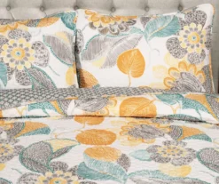 Layla White & Yellow Floral Full/Queen 3-Piece Quilt Set -Home Store 810552946 3