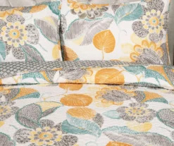 Layla White & Yellow Floral Full/Queen 3-Piece Quilt Set -Home Store 810552946 31