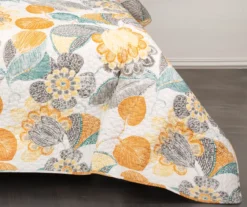 Layla White & Yellow Floral Full/Queen 3-Piece Quilt Set -Home Store 810552946 4