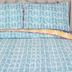 Fuchsia & Orange Bohemian Pattern Stripe Full/Queen 3-Piece Quilt Set 16 Fuchsia & Orange Bohemian Pattern Stripe Full/Queen 3-Piece Quilt Set -Home Store 810552951 31