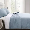 Ava Blue Diamond-Quilted Full/Queen 3-Piece Quilt Set 1 Ava Blue Diamond-Quilted Full/Queen 3-Piece Quilt Set -Home Store 810552956