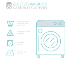 Gray & Pink Llama Pattern Block Full/Queen 5-Piece Quilt Set -Home Store 810552996 4