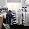 Navy & White Llama Pattern Block Full/Queen 5-Piece Quilt Set -Home Store 810552997