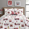 White & Red Fire Truck Twin 3-Piece Quilt Set 1 White & Red Fire Truck Twin 3-Piece Quilt Set -Home Store 810553047