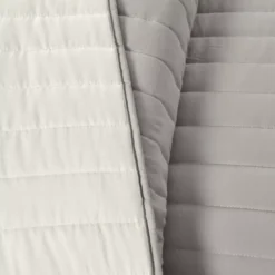 Light Gray Stripe All-Season Full/Queen 3-Piece Coverlet Quilt Set -Home Store 810553265 4