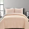 Soft Rose Stripe All-Season Full/Queen 3-Piece Coverlet Quilt Set -Home Store 810553267