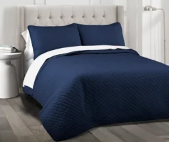 Ava Diamond-Quilted 3-Piece Quilt Set -Home Store 810553357 1