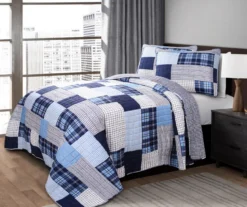 Greenville Plaid Patchwork Reversible 3-Piece Quilt Set -Home Store 810553374 21