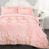 Kemmy Peachy Pink Ruffle Twin 2-Piece Quilt Set -Home Store 810553404 1