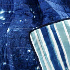 Navy & White Stars Ombre Quilted Throw, (50" X 60") -Home Store 810553472 11