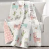 White & Pastel Llama Cactus Quilted Throw, (50" X 60") -Home Store 810553473
