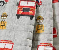 Gray & Red Fire Truck Quilted Throw, (50" X 60") -Home Store 810553475 2