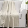 Kantha Beige & Off-White Stitch-Row Throw, (50" X 60") -Home Store 810553513