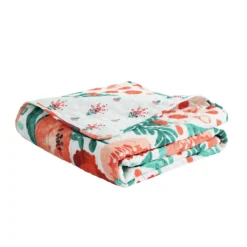 White & Red Poppy Garden Quilted Throw, (50" X 60") -Home Store 810553523 3