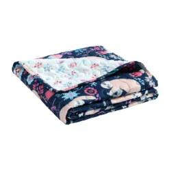 Hygge Navy, Turquoise & Red Floral Sloth Quilted Throw, (50" X 60") 13 Hygge Navy, Turquoise & Red Floral Sloth Quilted Throw, (50" X 60") -Home Store 810553532 41