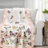 Pastel & Pink Flutter Butterfly Ruffle-Trim Quilted Throw, (50" X 60") -Home Store 810553535