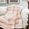 Blush Pink Ruffled Belle Throw, (50" X 60") -Home Store 810553544