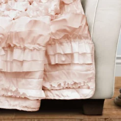 Blush Pink Ruffled Belle Throw, (50" X 60") -Home Store 810553544 2