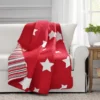 Red & White Stars Quilted Throw, (50" X 60") -Home Store 810553569