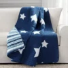 Navy & White Stars Quilted Throw, (50" X 60") 1 Navy & White Stars Quilted Throw, (50" X 60") -Home Store 810553570