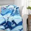 Blue Sharks Swirl Quilted Throw, (50" X 60") -Home Store 810553571