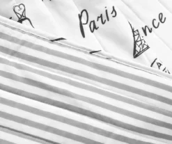 White & Black Eiffel Tower Paris Quilted Throw, (50" X 60") -Home Store 810553572 2