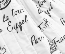 White & Black Eiffel Tower Paris Quilted Throw, (50" X 60") -Home Store 810553572 31
