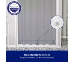 Gray Medium-Weight Microban PEVA Shower Liner -Home Store 810553972 A8 7