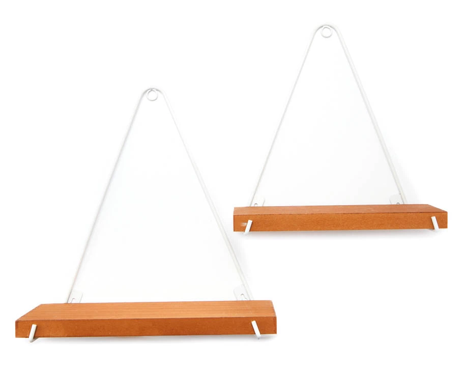Brown & White Triangle Hanging Shelf, 2-Pack 3 Brown & White Triangle Hanging Shelf, 2-Pack
