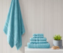 Aegan Aqua Turkish Cotton 6-Piece Towel Set -Home Store 810555732 1