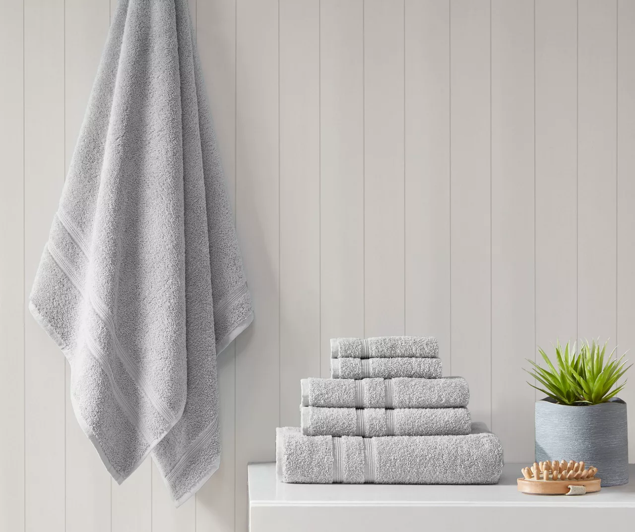 Aegan Gray Turkish Cotton 6-Piece Towel Set 4 Aegan Gray Turkish Cotton 6-Piece Towel Set - Image 2