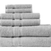 Aegan Gray Turkish Cotton 6-Piece Towel Set 2 Aegan Gray Turkish Cotton 6-Piece Towel Set -Home Store 810555734 3 1
