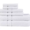 Aegan White Turkish Cotton 6-Piece Towel Set -Home Store 810555736 3 1