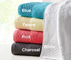 Blue Curv Jacquard 6-Piece Towel Set 10 Blue Curv Jacquard 6-Piece Towel Set -Home Store 810555740 3