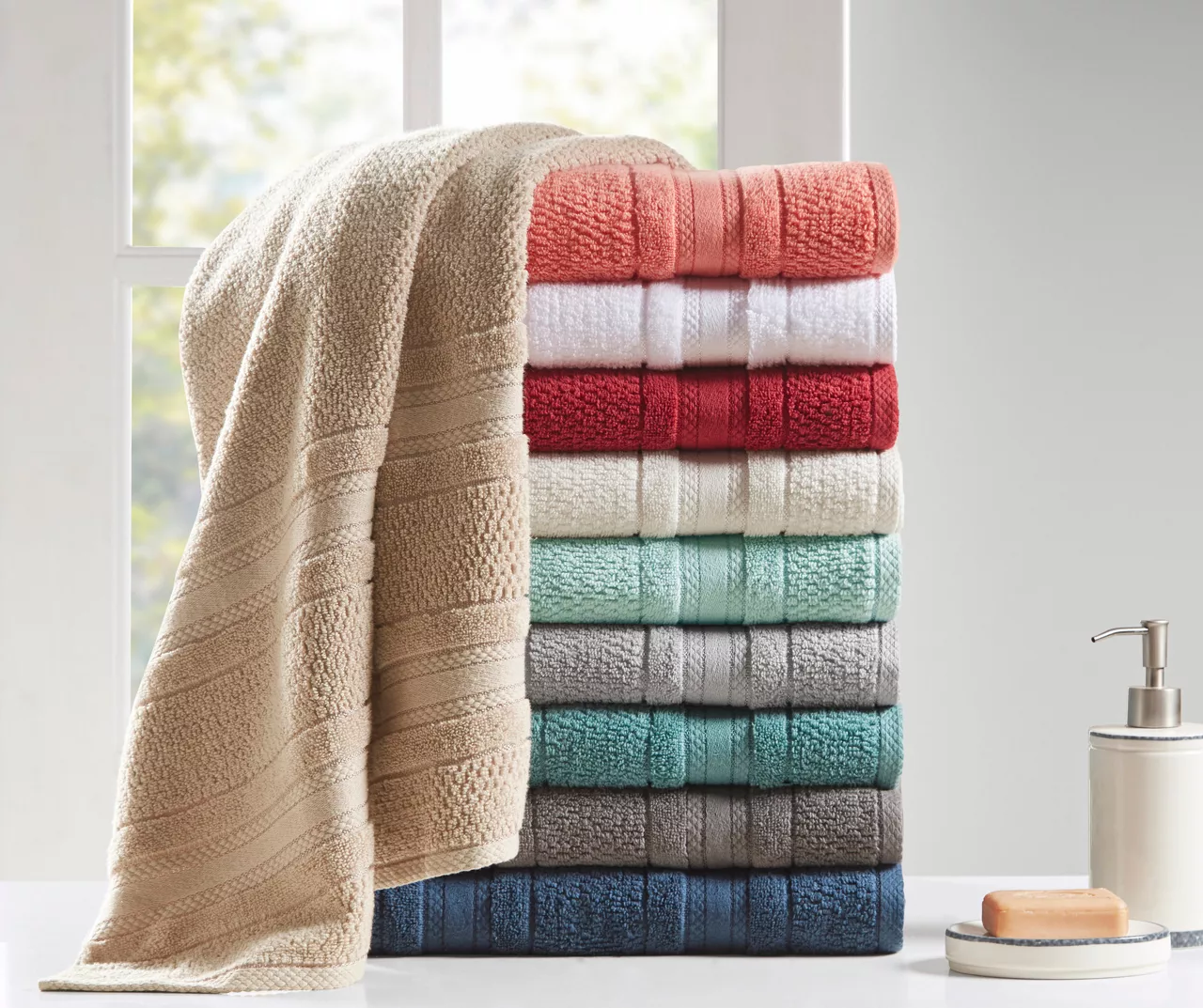 Roman Lattice-Stripe 6-Piece Towel Set 15 Roman Lattice-Stripe 6-Piece Towel Set - Image 13