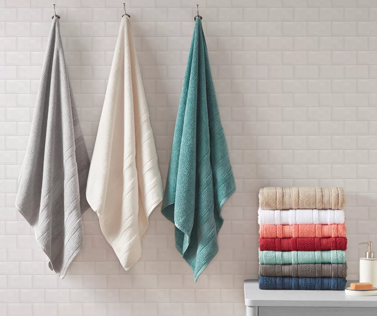 Roman Lattice-Stripe 6-Piece Towel Set 4 Roman Lattice-Stripe 6-Piece Towel Set - Image 2