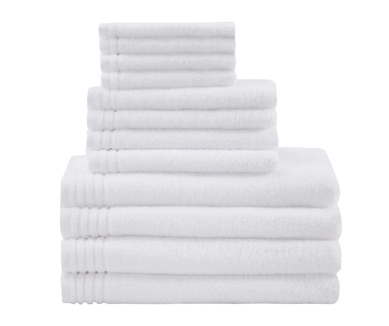 Stripe-Trim 12-Piece Towel Set 3 Stripe-Trim 12-Piece Towel Set