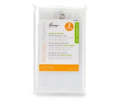 Clear Medium-Weight Microban PEVA Shower Liner, 2-Pack