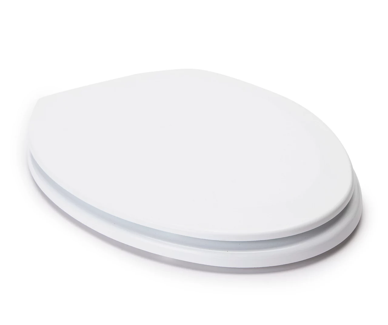 White Oblong Wood Toilet Seat 4 White Oblong Wood Toilet Seat - Image 2