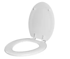 White Oblong Wood Toilet Seat 31 White Oblong Wood Toilet Seat -Home Store 810557533 10