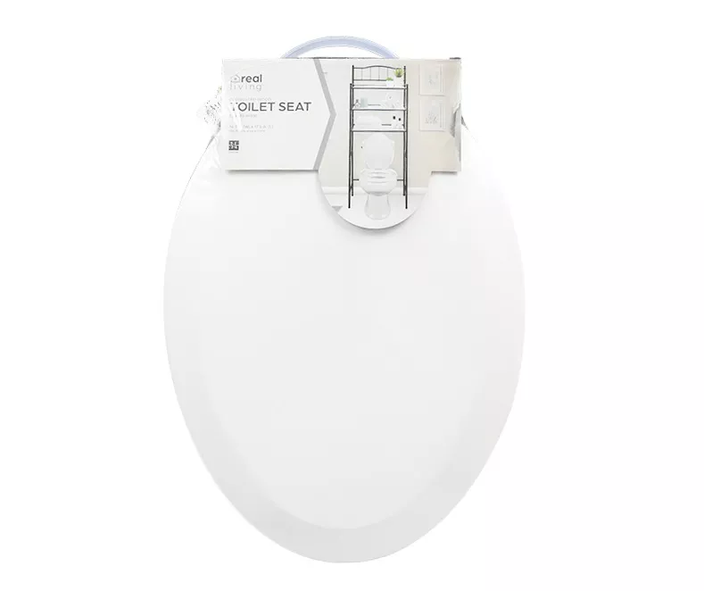 White Oblong Wood Toilet Seat 12 White Oblong Wood Toilet Seat - Image 10